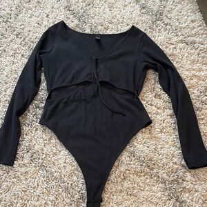 Victoria's Secret Black Long Sleeve Bodysuit